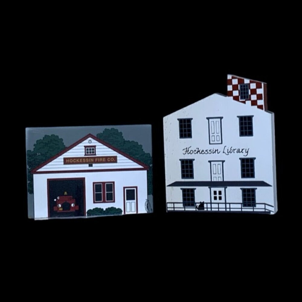Delaware Vintage Historic Village of Hockessin Wood Buildings Firehouse Library - Picture 13 of 16